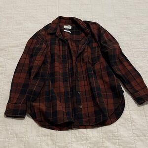 Women’s Burnt Orange and Black Flannel